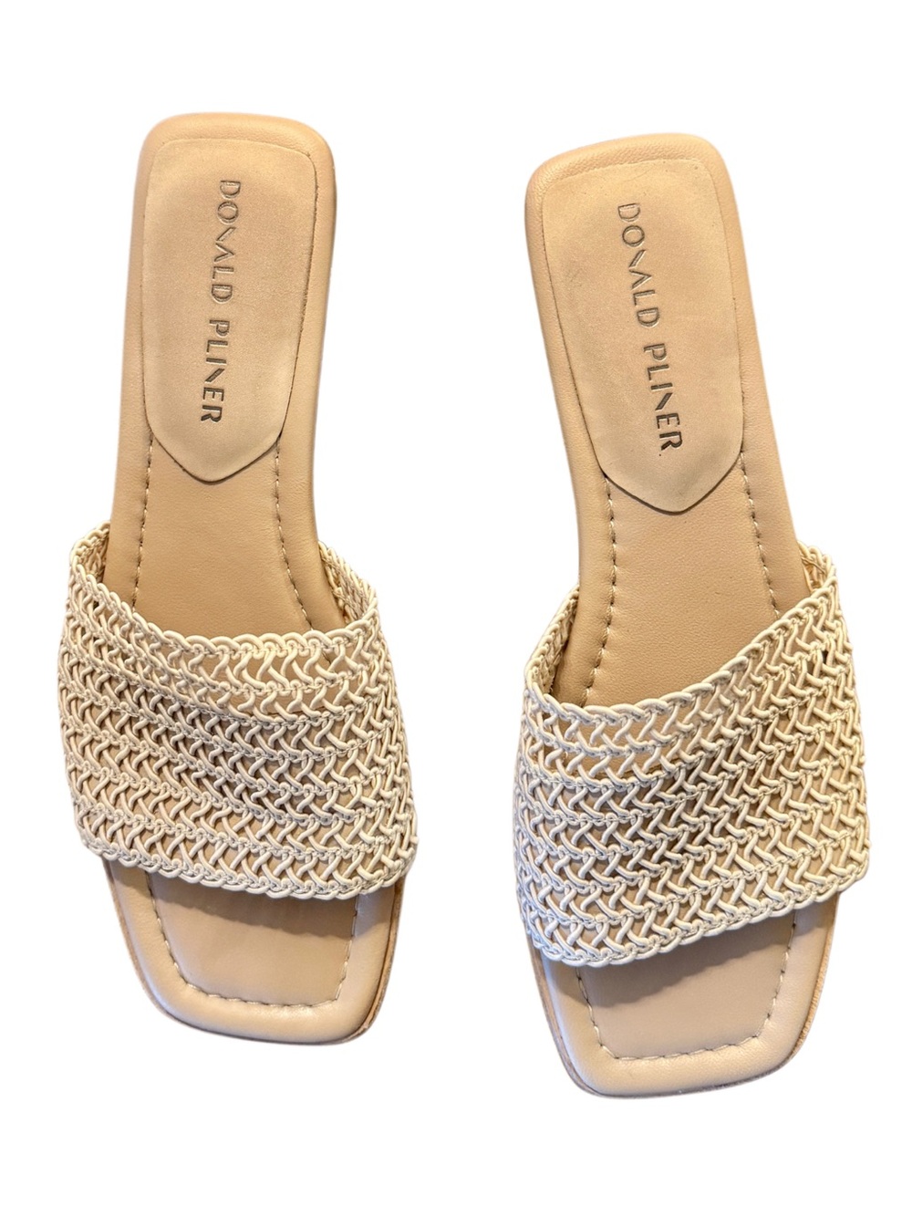 Donald J. Pliner Beige Braided Slide Mules